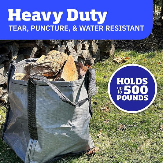 DURASACK Heavy Duty Storage Tote Bag 22-Gallon, Gray , Pack of 4 | Rugged Woven Polypropylene Moving Bag, Reusable Self-Standing Design, Holds up to 500 Pounds