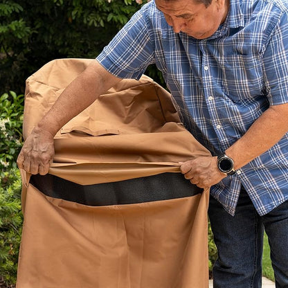 Kenmore 56-Inch Heavy-Duty Grill Cover for Outdoor BBQ Propane Gas Grills, Weather-Resistant, UV- and Fade-Resistant, Universal Fit Cover for 4-Burner Gas Grills, Tan
