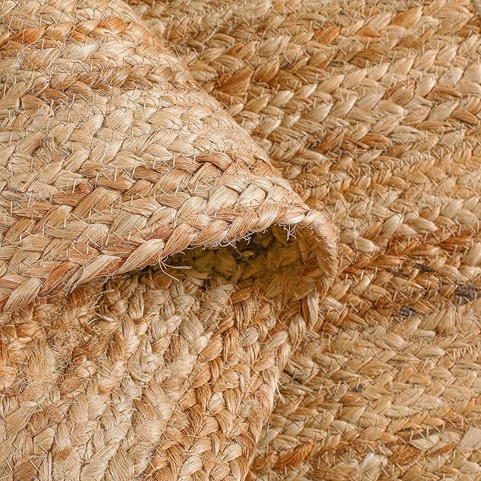 Hausattire Jute Braided Placemats 13x19 Inches Set of 4 Reversible Handwoven Boho Vintage Placemats for Kitchen Dining Tables|BBQ's Farmhouse Easter Decor Indoor & Outdoor Parties|Natural