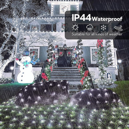HEYFUNi 192 LED Net Lights Outdoor Mesh Lights,8 Modes Net Light for Bushes Plug in, Waterproof Christmas Net String Light for Bushes Ceiling Wedding Indoor Outdoor(9.8ft x 6.6ft,White)