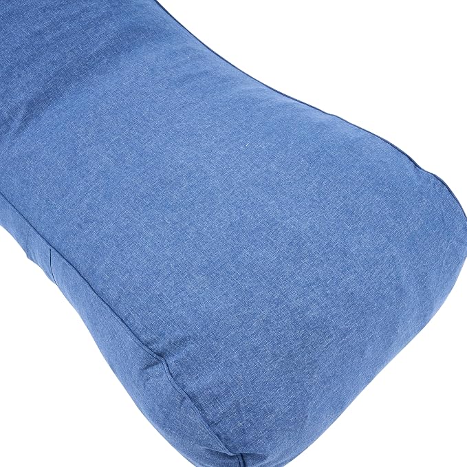 Christopher Knight Home Morton Outdoor Bean Bag Chair Set of 2, Fabric Bean Bag Chair for Adults and Kids, Indoor/Outdoor Sun Lounger with Headrest, Patio Chaise Lounge Chair Set of 2, Navy Blue
