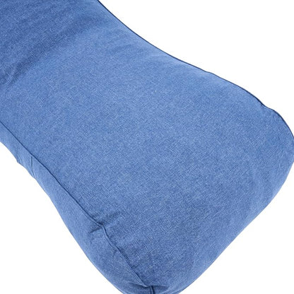 Christopher Knight Home Morton Outdoor Bean Bag Chair Set of 2, Fabric Bean Bag Chair for Adults and Kids, Indoor/Outdoor Sun Lounger with Headrest, Patio Chaise Lounge Chair Set of 2, Navy Blue