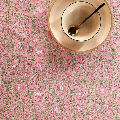 100% Cotton Hand Block Printed, Tablecloth for Kitchen, Dining, Table Cover for Parties, Chritmas, Weddings, Barbecues and Summer picnics Table Cloth