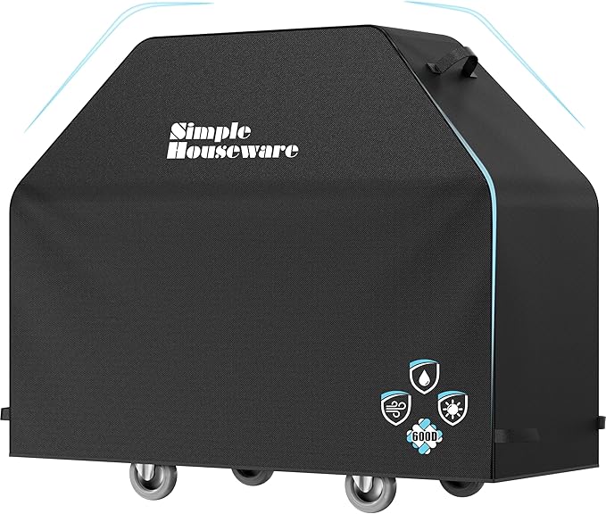 Simple Houseware 64 in. Heavy-Duty BBQ Gas Grill Cover, 600D Polyester Waterproof, Weather-Resistant