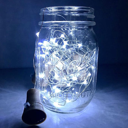 6 Pack Solar Powered Wine Bottle Lights, 20 LED Waterproof Copper Cork Solar Lights for Wedding Christmas, Outdoor, Holiday, Garden, Patio, Pathway Decor (Cool White)