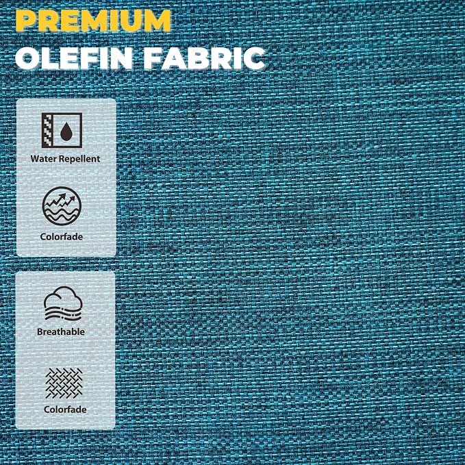 Deep Seat Patio Cushions Set 19 x 19 Inch,Olefin Fabric Outdoor Seat Cushion,Patio Furniture Cushions with Removable Cover,Rain-Proof and Fade Resistant Deep Seat Bottom & Back Cushion,1set