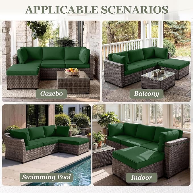 9 Pcs Outdoor Patio Cushions Covers Replacement Sets, Covers Only | 9 Pcs Patio Cushions Covers Replacement UV Resistant, Water Anti-Slip, Heavy-Duty Zippers for 5 Pcs Patio Furniture Set