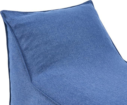 Christopher Knight Home Venny 48" L Outdoor Bean Bag Chair Set of 2, Fabric Bean Bag Chair for Adults and Kids, Indoor/Outdoor Sun Lounger, Patio Lounge Chair Set of 2, Navy Blue