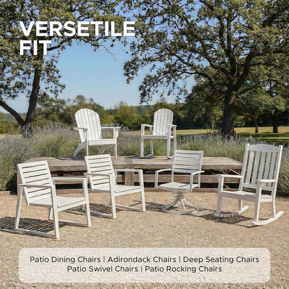 Outdoor Chair Cushions, Water-Resistant & Fade-Resistant, Patio Furniture Square Seat Replacement Chair Pads with Ties, Removable Cover, Non-Slip Bottom, Set of 4, 19 x 19 Inch, Natural