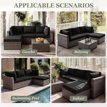 9 Pcs Outdoor Patio Cushions Covers Replacement Sets, Covers Only | 9 Pcs Patio Cushions Covers Replacement UV Resistant, Water Anti-Slip, Heavy-Duty Zippers for 5 Pcs Patio Furniture Set