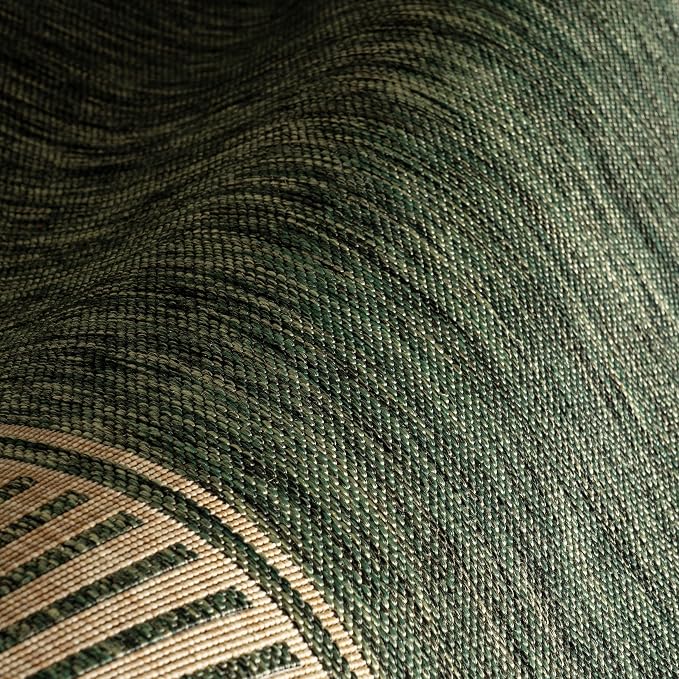 nuLOOM Asha Green Bordered Power Loomed Indoor/Outdoor Area Rug, 4' x 6'
