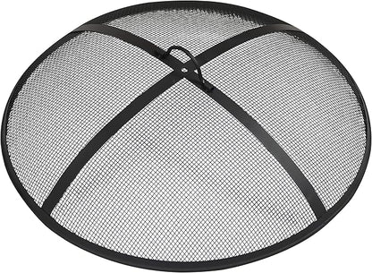 Sunnydaze Heavy-Duty Steel Mesh Fire Pit Screen - Fire Pit Spark Screen with Handle - 30-Inch Diameter