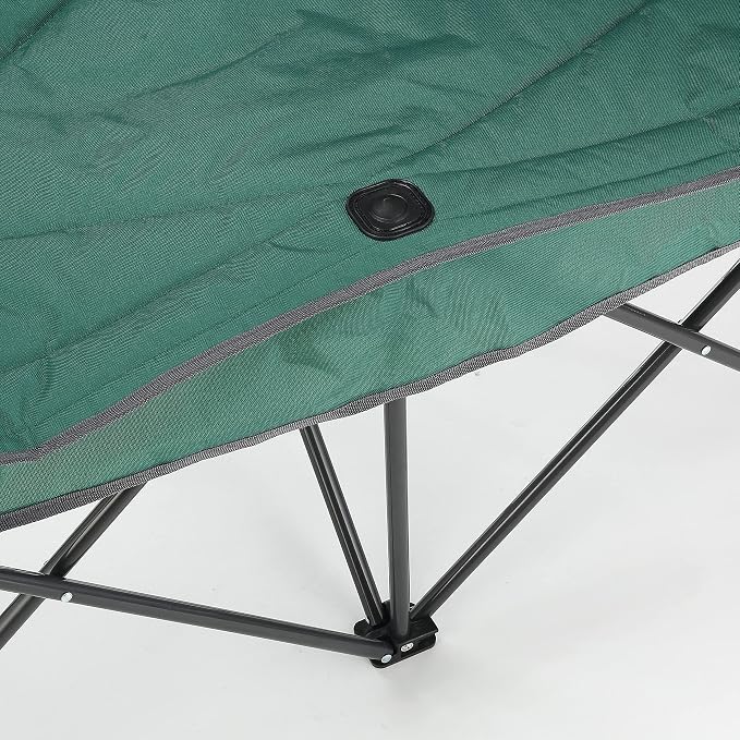 ARROWHEAD OUTDOOR Portable Folding Double Duo Camping Chair Loveseat | 2 Cup & Wine Glass Holder, Carrying Bag, Supports up to 500lbs, Beach, Tailgating, Fishing, Patio, Hunting, Backyard, Picnic