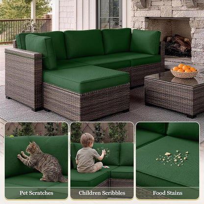 9 Pcs Outdoor Patio Cushions Covers Replacement Sets, Covers Only | 9 Pcs Patio Cushions Covers Replacement UV Resistant, Water Anti-Slip, Heavy-Duty Zippers for 5 Pcs Patio Furniture Set