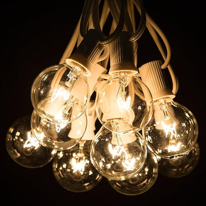 Hometown Evolution, Inc. 10 Foot Globe String Lights (10 Foot, G40 Clear - White Wire - 1.6" 5 Watt Bulbs)