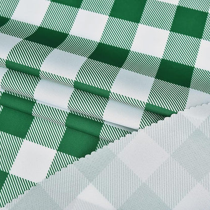 Waterproof Plaid Tablecloth Fabric - Round 108 Inch Classic Gingham Checker Table Cloth for Indoor/Outdoor Use - Buffalo Table Cover for Picnics, BBQs, and Parties