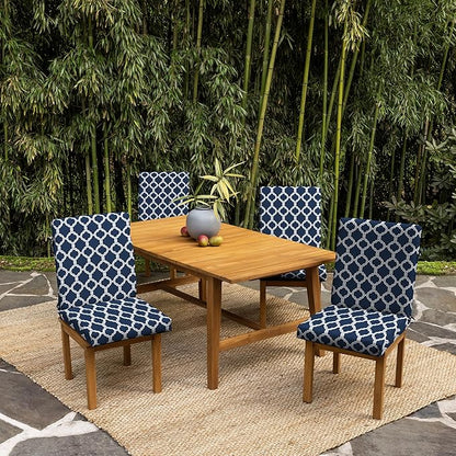 Arden earthFIBER Outdoor Dining Chair Cushion, 20 x 20, Rain-Proof, Fade Resistant, Sapphire Blue Garden Trellis