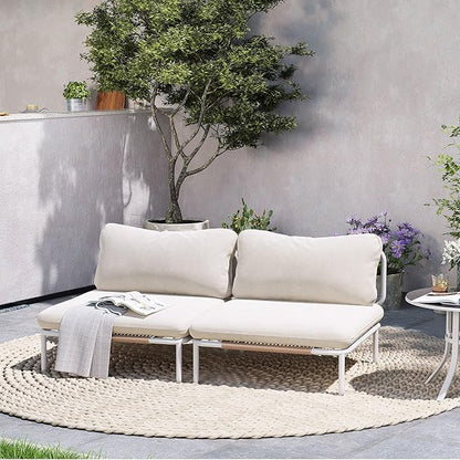 Crestlive Products Oversized Outdoor Couch, 2-Seater Modular Sectional Sofa with Cushions, Modern Patio Conversation Set for Backyard, Deck, Porch or Poolside
