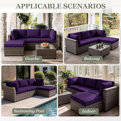 9 Pcs Outdoor Patio Cushions Covers Replacement Sets, Covers Only | 9 Pcs Patio Cushions Covers Replacement UV Resistant, Water Anti-Slip, Heavy-Duty Zippers for 5 Pcs Patio Furniture Set