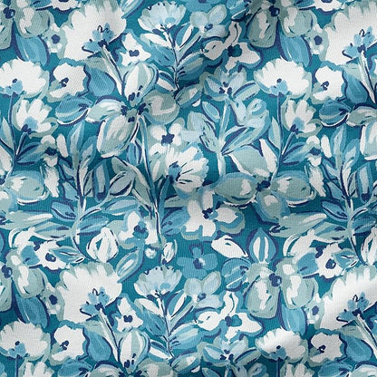 Arden 2-Pack Outdoor Patio Dining Chair Cushion, 20x44, Rain-Proof Seat Pad, Fade-Resistant Outdoor Cushion Aqua Blue Fusion Floral