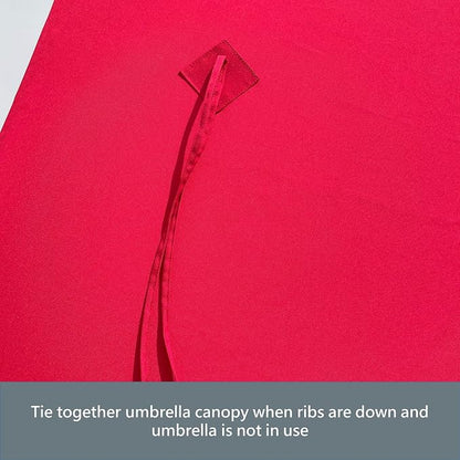 FORMOSA 9ft 6 Rib Market Premium Patio Umbrella Replacement Canopy - 300D UV Protective and Water Resistant Patio Canopy - Umbrella Replacement Cover (CANOPY ONLY) (Red Fringe)