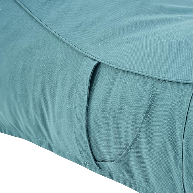 Christopher Knight Home Morton Outdoor Bean Bag Chair Set of 2, Fabric Bean Bag Chair for Adults and Kids, Indoor/Outdoor Sun Lounger with Headrest, Patio Chaise Lounge Chair Set of 2, Teal