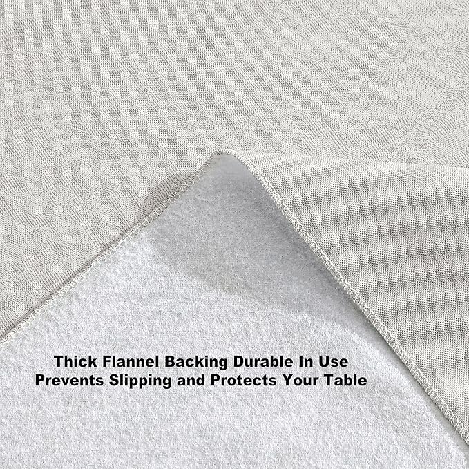 Newbridge Napa Leaf Beige Vinyl Flannel Backed Tablecloth, 52 x 70 Inch Rectangle, Hotel Quality Waterproof Indoor Outdoor Table Cover for Kitchen, Patio, Dining, BBQ