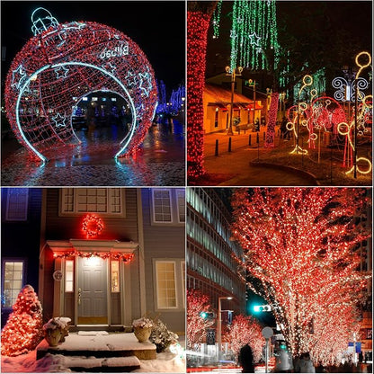33ft Christmas Decorative Mini Lights, 100 LED Green Wire Fairy Starry String Lights Plug in, 16 Lighting Modes, for Indoor Outdoor Xmas Tree Wedding Party Decoration (Red)