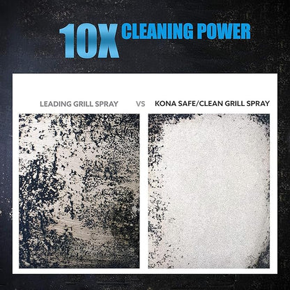 Kona Safe/Clean Grill Cleaner Spray [2-Pack] - Kitchen Degreaser Spray, Griddle Cleaner, Oven Cleaner, Heavy Duty, Non-Toxic, Fume Free & Eco-Friendly Outdoor Grill Degreaser, Biodegradable