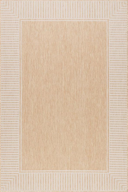 nuLOOM Asha Tan Bordered Power Loomed Indoor/Outdoor Area Rug, 10' x 14'