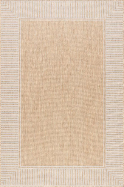 nuLOOM Asha Tan Bordered Power Loomed Indoor/Outdoor Area Rug, 10' x 14'