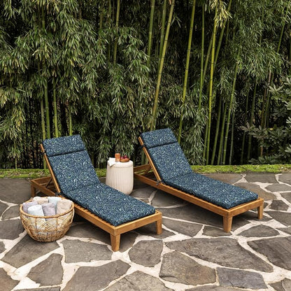 Arden earthFIBER Outdoor Chaise Cushion, 21 x 72, Rain-Proof, Fade Resistant, Cushion for Chaise Lounger Sapphire Blue Ridge Paisley | Lounge Cushion, Rain-Proof, Fade Resistant, Cushion for Chaise Lounger, Mold and Mildew Resistant