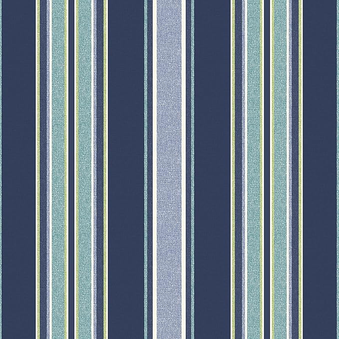 Arden 2-Pack Outdoor Patio Dining Chair Cushion, 20x44, Rain-Proof Seat Pad, Fade-Resistant Outdoor Cushion Sapphire Aurora Blue Stripe