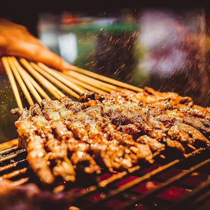 Natural Bamboo Skewers, 100Pcs 8Inch BBQ Sticks for Appetiser, Fruit, Cocktail, Kabob, Chocolate Fountain, Grilling, Barbecue, Kitchen, Crafting, Gardening and Party