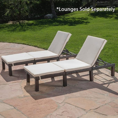 Christopher Knight Home Jamaica Outdoor Water Resistant Chaise Lounge Cushions, 2-Pcs Set, Cream