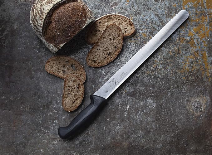 Mercer Culinary M23112 Millennia Black Handle, 12-Inch Wavy Edge, Slicer