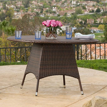 Christopher Knight Home Corsica PE Round KD Dining Table, Multibrown
