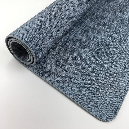 WAZAIGUR Waterproof Easy to Clean Non-Slip Heat Resistant Thick Faux Leather Placemats for Dining Table Set of 8,Navy Blue