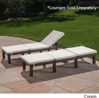 Christopher Knight Home Jamaica Outdoor Water Resistant Chaise Lounge Cushions, 2-Pcs Set, Cream