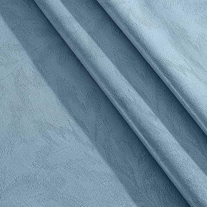 Newbridge Napa Leaf Blue Vinyl Flannel Backed Tablecloth, 60 x 102 Inch Oval, Hotel Quality Waterproof Indoor Outdoor Table Cover for Kitchen, Patio, Dining, BBQ