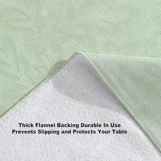 Newbridge Napa Leaf Sage Green Vinyl Flannel Backed Tablecloth, 60 x 120 Inch Rectangle, Hotel Quality Waterproof Indoor Outdoor Table Cover for Kitchen, Patio, Dining, BBQ