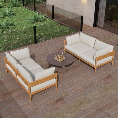 Acanva Vento Outdoor Patio Furniture Set, Loveseat | All-Weather Aluminium Frame, Water-Resistant Olefin Cushions, Patio Conversation Sets for Backyard, Garden, Porch