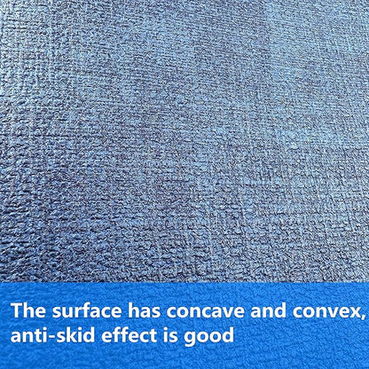WAZAIGUR Waterproof Easy to Clean Non-Slip Heat Resistant Thick Faux Leather Placemats for Dining Table (Dark Blue, 6)