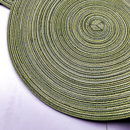 Red-A, Placemats, Round Placemats for Dining Table Set of 8 Woven Heat Resistant Non-Slip Kitchen Table Mats Diameter 14 Inch(Green)