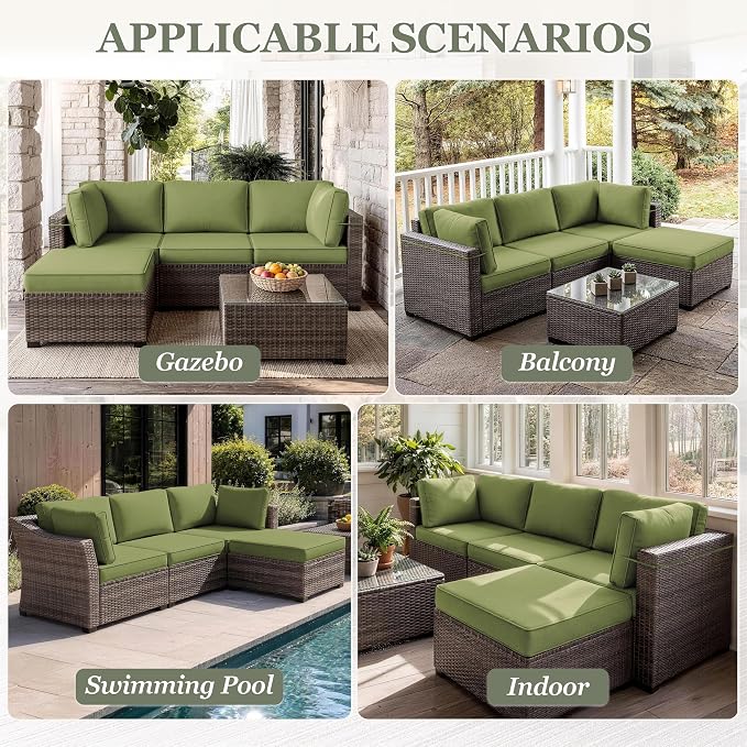 9 Pcs Outdoor Patio Cushions Covers Replacement Sets, Covers Only | 9 Pcs Patio Cushions Covers Replacement UV Resistant, Water Anti-Slip, Heavy-Duty Zippers for 5 Pcs Patio Furniture Set