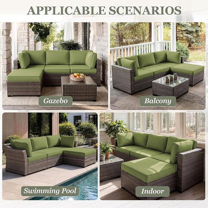 9 Pcs Outdoor Patio Cushions Covers Replacement Sets, Covers Only | 9 Pcs Patio Cushions Covers Replacement UV Resistant, Water Anti-Slip, Heavy-Duty Zippers for 5 Pcs Patio Furniture Set