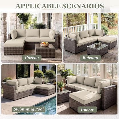 9 Pcs Outdoor Patio Cushions Covers Replacement Sets, Covers Only | 9 Pcs Patio Cushions Covers Replacement UV Resistant, Water Anti-Slip, Heavy-Duty Zippers for 5 Pcs Patio Furniture Set