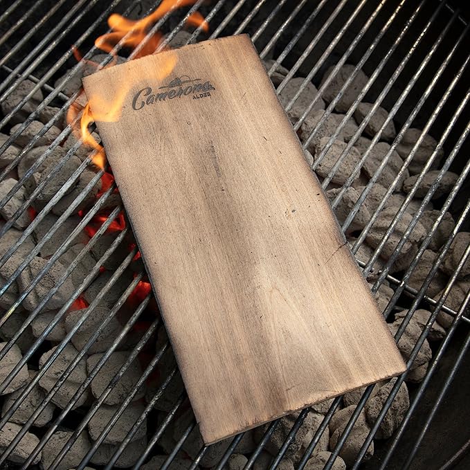 Camerons Alder Grilling Planks - 8 Pack (5.5"x11.5") - Premium Natural Alder Wood - Easily Infuse Smoky Flavor into BBQ Salmon, Fish, Pork, Veggies, and More - Sourced in the USA - Grilling Gift Idea