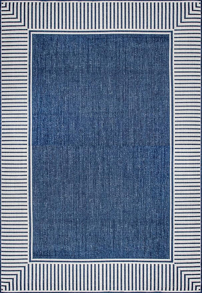 nuLOOM Asha Navy Bordered Power Loomed Indoor/Outdoor Area Rug, 2' x 3'
