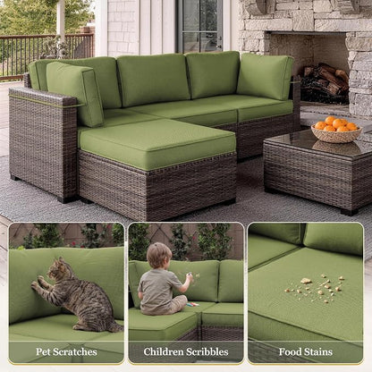 9 Pcs Outdoor Patio Cushions Covers Replacement Sets, Covers Only | 9 Pcs Patio Cushions Covers Replacement UV Resistant, Water Anti-Slip, Heavy-Duty Zippers for 5 Pcs Patio Furniture Set